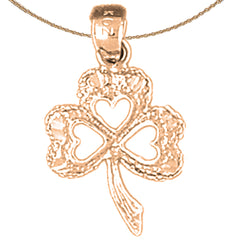 14K or 18K Gold Shamrock, Clover Pendant