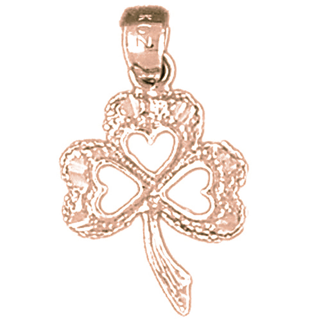14K or 18K Gold Shamrock, Clover Pendant