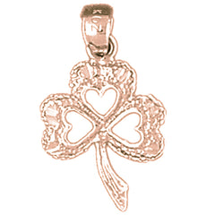 14K or 18K Gold Shamrock, Clover Pendant