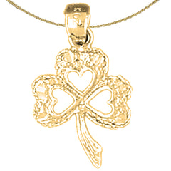 14K or 18K Gold Shamrock, Clover Pendant