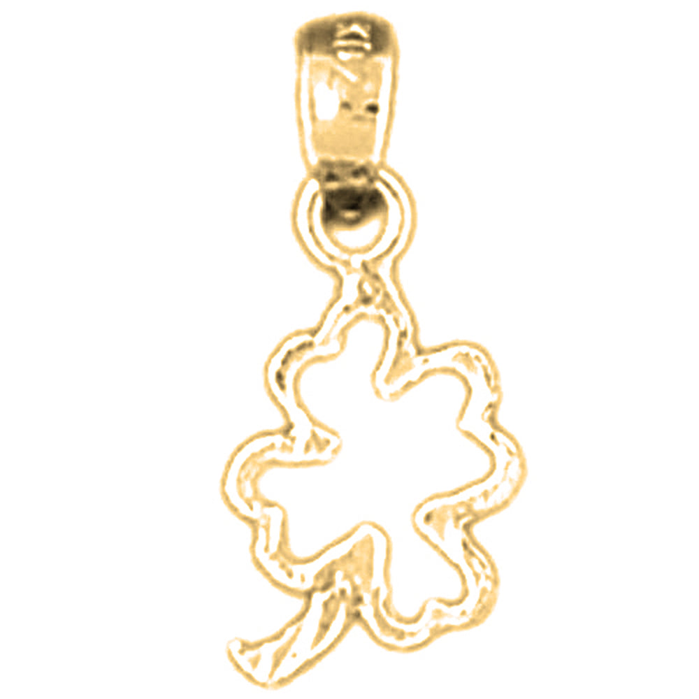 14K or 18K Gold Shamrock, Clover Pendant