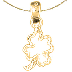 14K oder 18K Gold Kleeblatt, Kleeblatt Anhänger