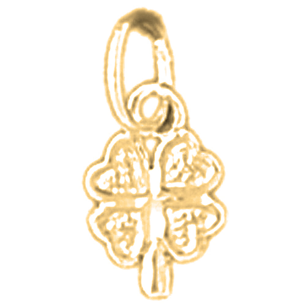 14K or 18K Gold Shamrock, Clover Pendant