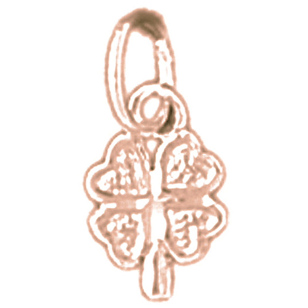 14K or 18K Gold Shamrock, Clover Pendant