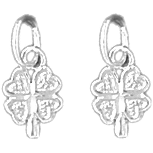Sterling Silver 12mm Shamrock, Clover Earrings