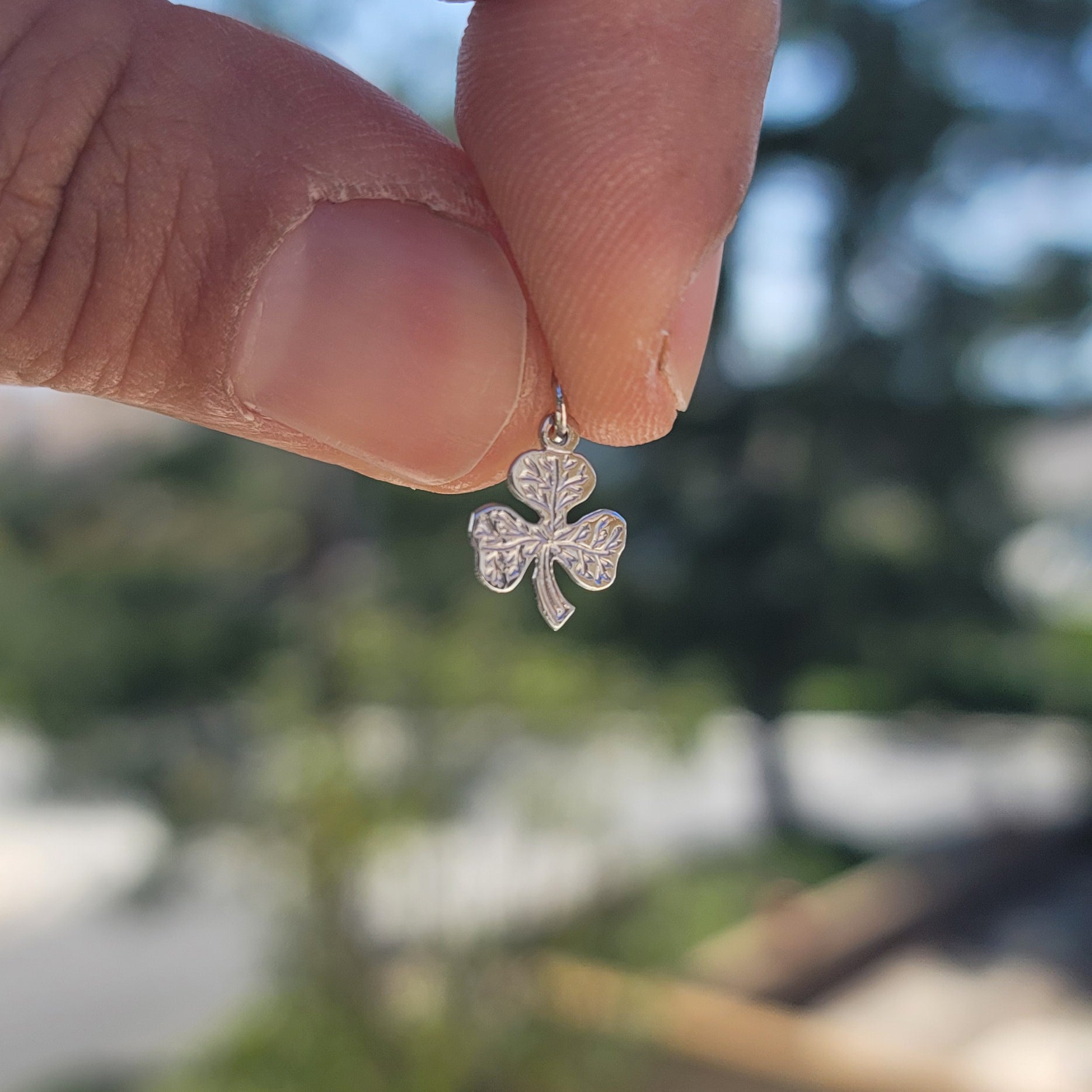 14K or 18K Gold Shamrock, Clover Pendant