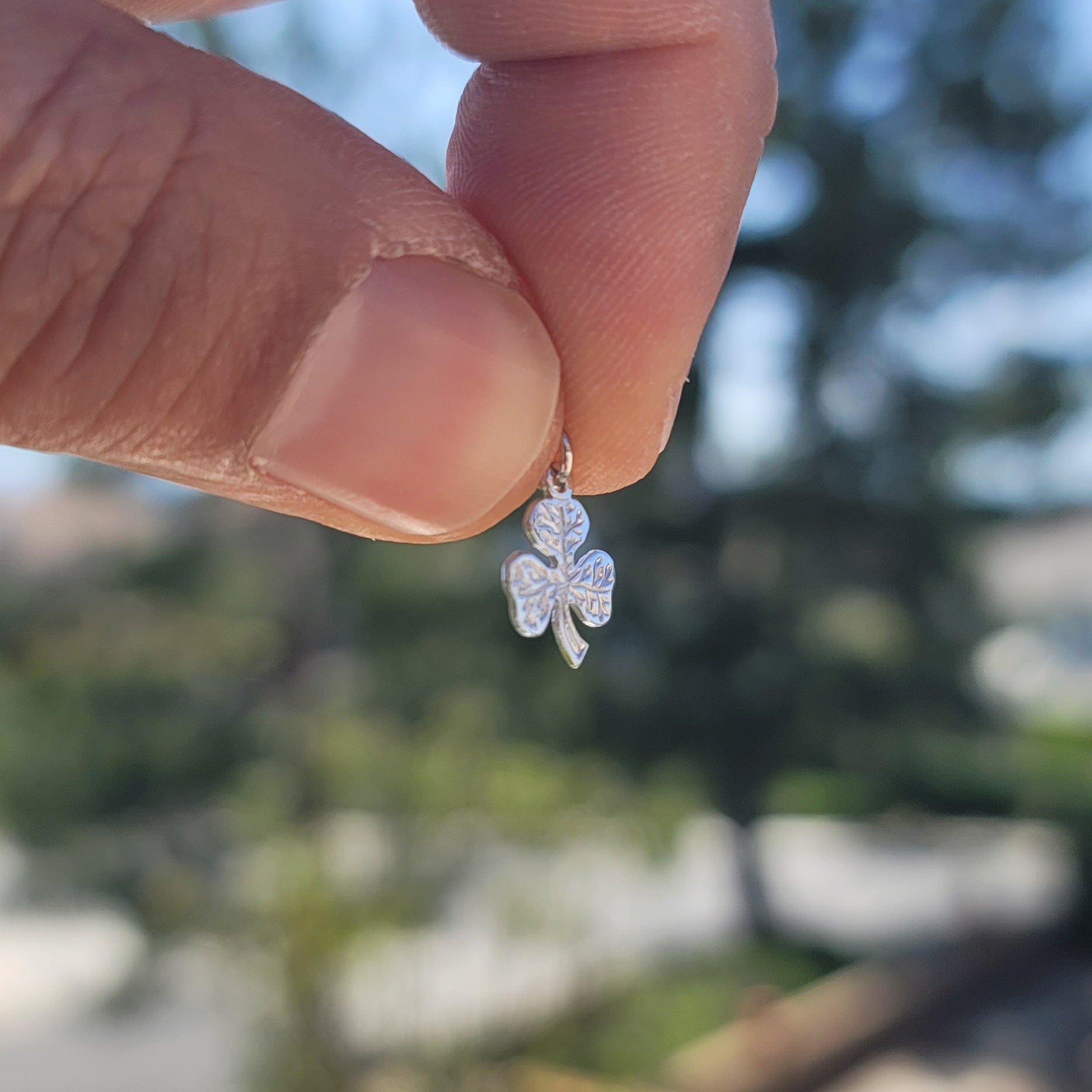 14K or 18K Gold Shamrock, Clover Pendant