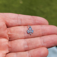 Trébol de oro de 14K o 18K, colgante de trébol