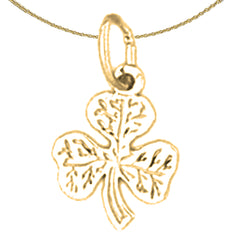 Trébol de oro de 14K o 18K, colgante de trébol