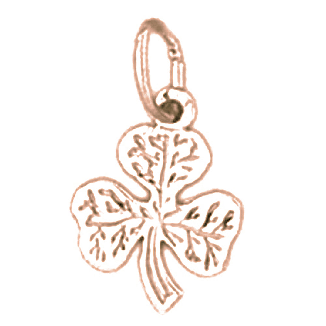 14K or 18K Gold Shamrock, Clover Pendant
