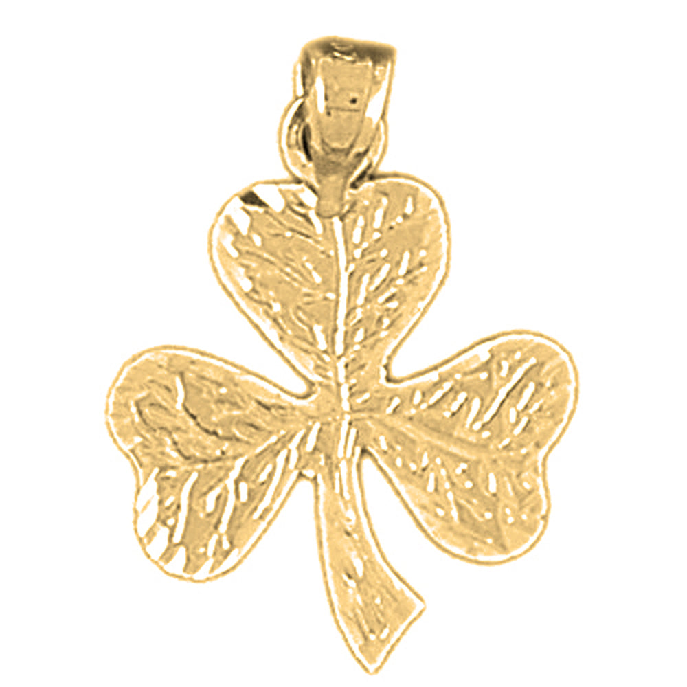 14K or 18K Gold Shamrock, Clover Pendant