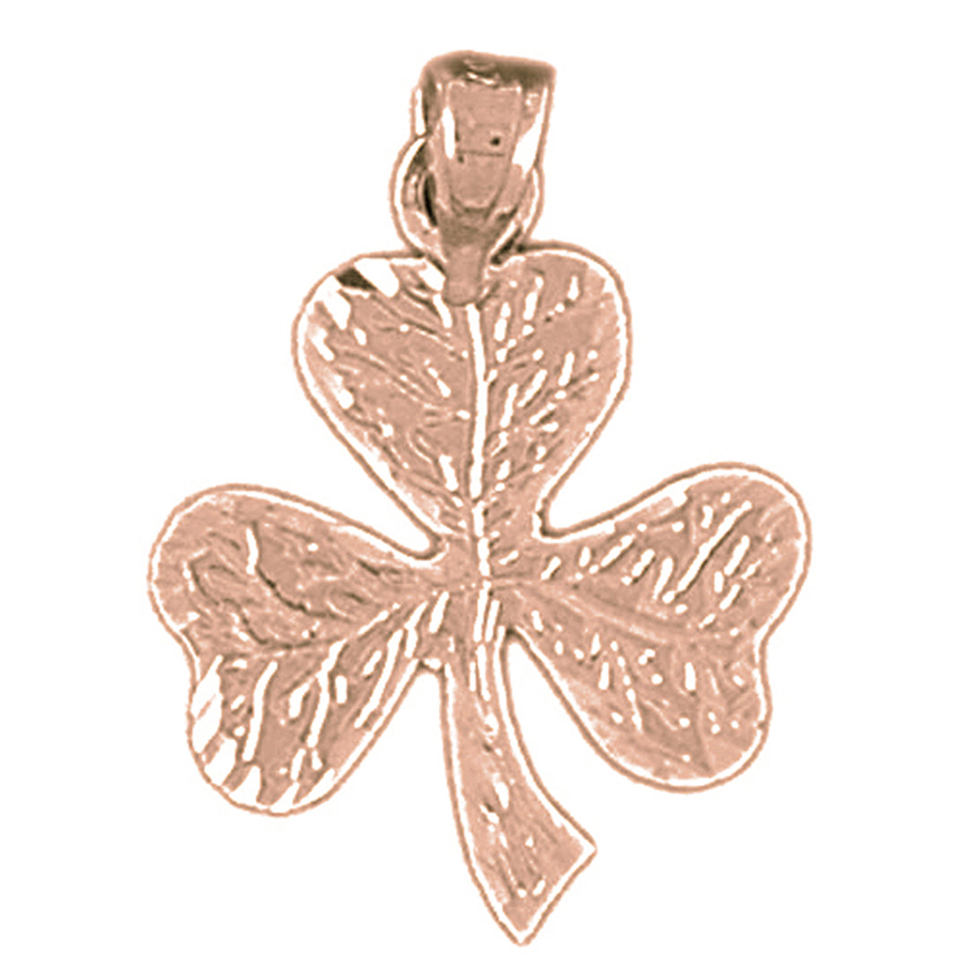 14K or 18K Gold Shamrock, Clover Pendant
