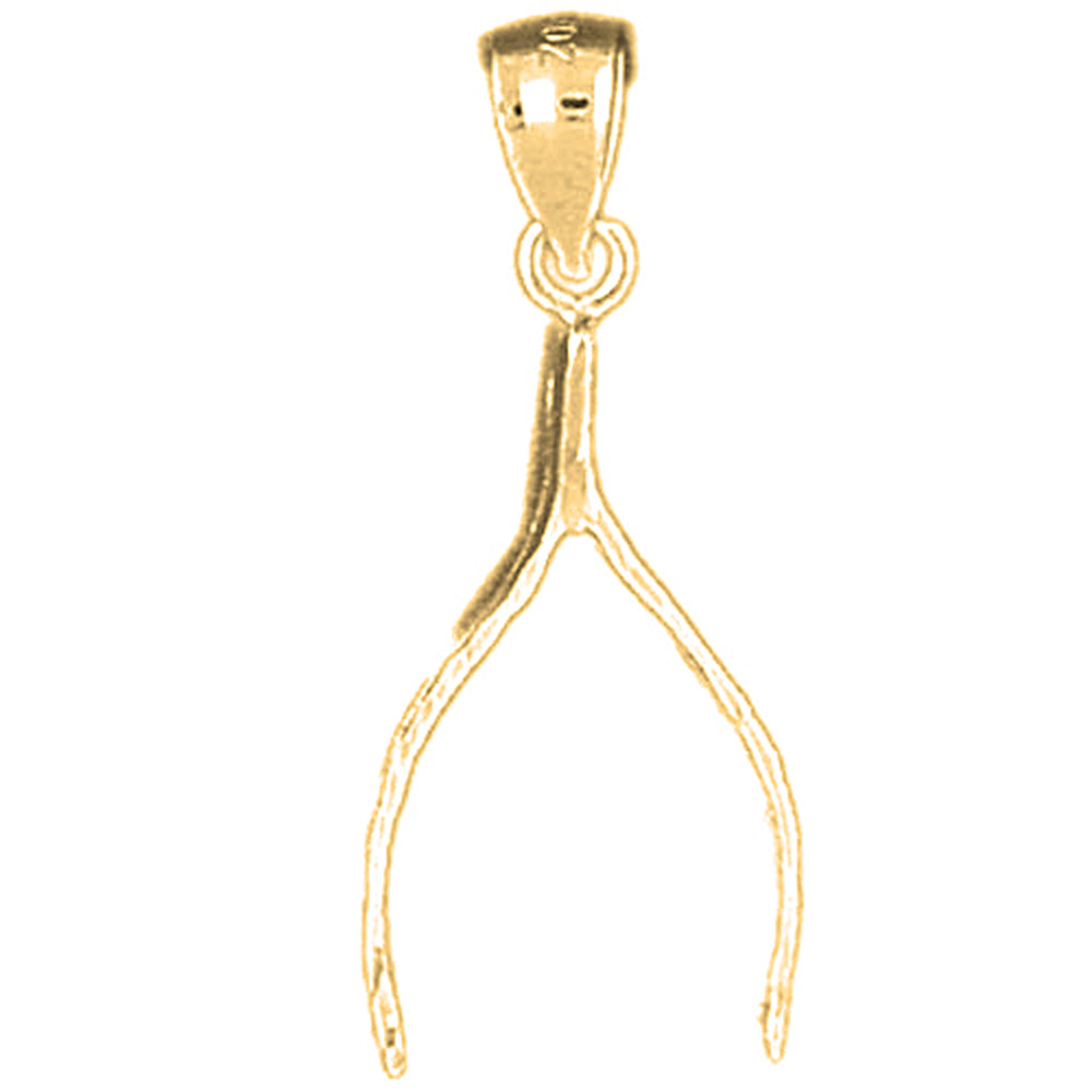 14K or 18K Gold Wish Bone Pendant
