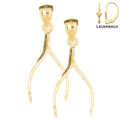 14K or 18K Gold Wish Bone Earrings
