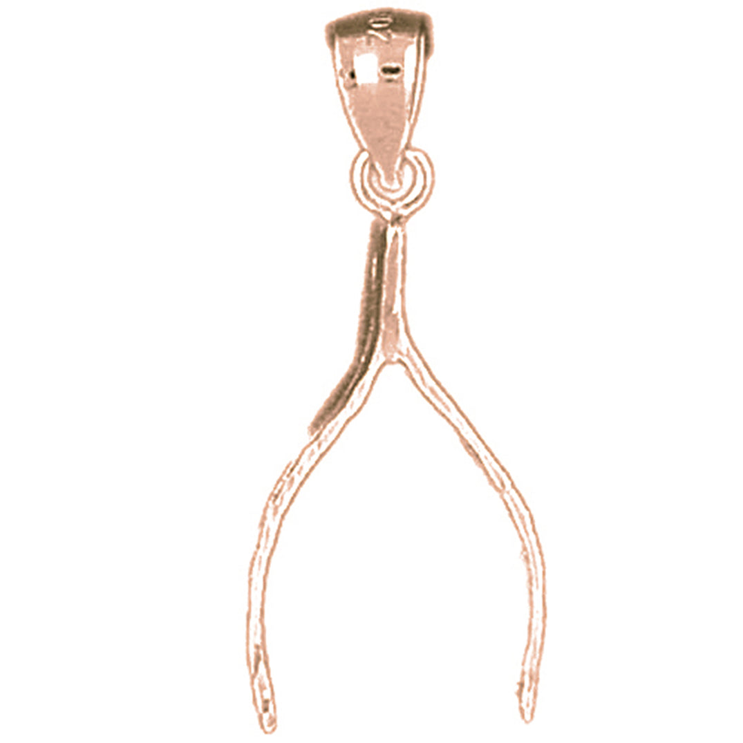 14K or 18K Gold Wish Bone Pendant