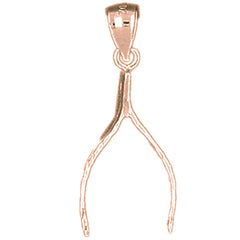 14K or 18K Gold Wish Bone Pendant