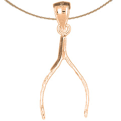 14K or 18K Gold Wish Bone Pendant