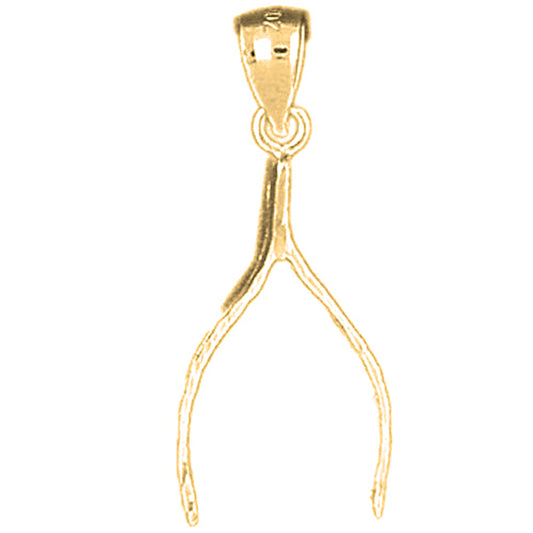 14K or 18K Gold Wish Bone Pendant