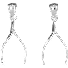 Sterling Silver 30mm Wish Bone Earrings