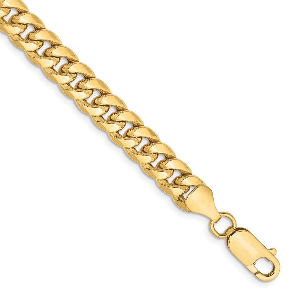 10K Yellow Gold 6.75mm Semi-Solid Miami Cuban Chain