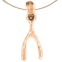 14K or 18K Gold Wish Bone Pendant