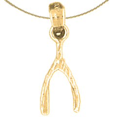 14K or 18K Gold Wish Bone Pendant