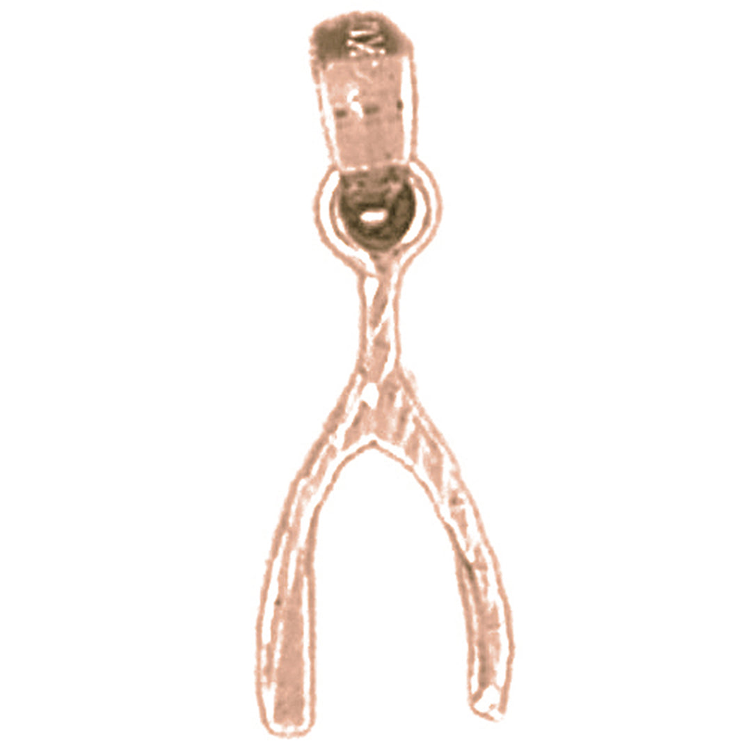 14K or 18K Gold Wish Bone Pendant