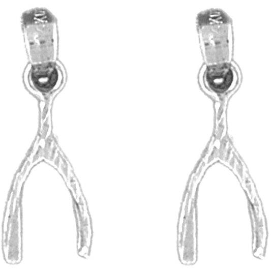 Sterling Silver 19mm Wish Bone Earrings