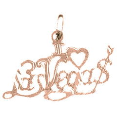 14K or 18K Gold I Love Las Vegas Pendant