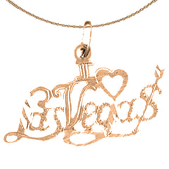 Anhänger „I Love Las Vegas“ aus 14-karätigem oder 18-karätigem Gold