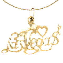 Anhänger „I Love Las Vegas“ aus 14-karätigem oder 18-karätigem Gold