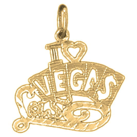 14K or 18K Gold I Love Las Vegas Pendant