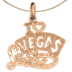 Anhänger „I Love Las Vegas“ aus 14-karätigem oder 18-karätigem Gold