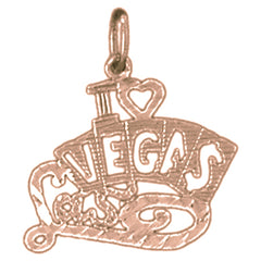 14K or 18K Gold I Love Las Vegas Pendant