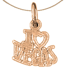 Anhänger „I Love Las Vegas“ aus 14-karätigem oder 18-karätigem Gold