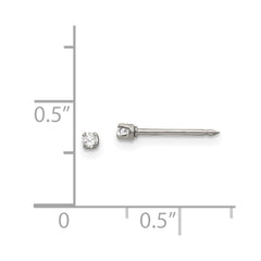 Inverness Stainless Steel Polished 2mm CZ Post Earrings