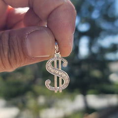 14K or 18K Gold Dollar Sign Pendant