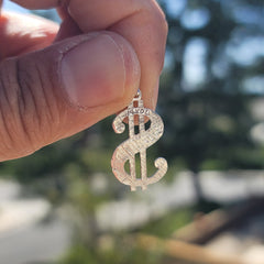 14K oder 18K Gold Dollarzeichen Anhänger