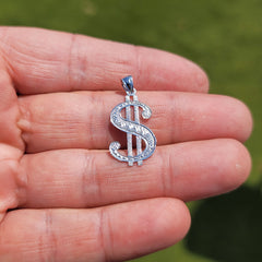 14K oder 18K Gold Dollarzeichen Anhänger