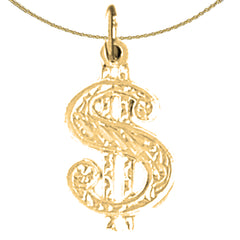14K oder 18K Gold Dollarzeichen Anhänger