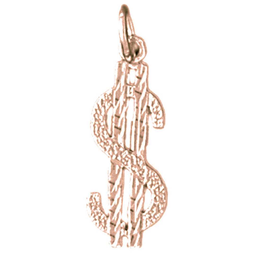 14K or 18K Gold Dollar Sign Pendant