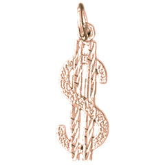 14K or 18K Gold Dollar Sign Pendant