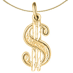 14K oder 18K Gold Dollarzeichen Anhänger