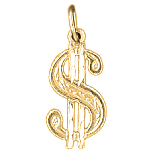 14K or 18K Gold Dollar Sign Pendant