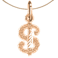 14K oder 18K Gold Dollarzeichen Anhänger