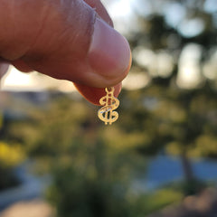 14K or 18K Gold Dollar Sign Pendant