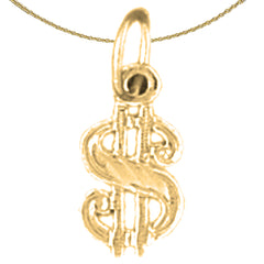 14K or 18K Gold Dollar Sign Pendant
