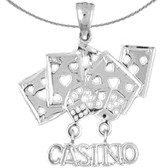 14K or 18K Gold Casino With Cards Pendant