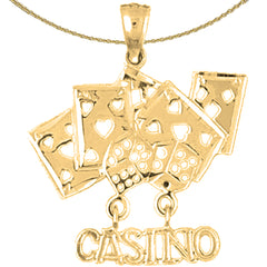 14K or 18K Gold Casino With Cards Pendant