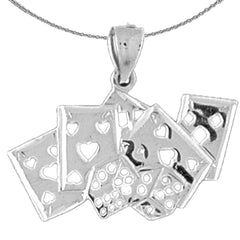 Colgante de dados y cartas de oro de 14K o 18K